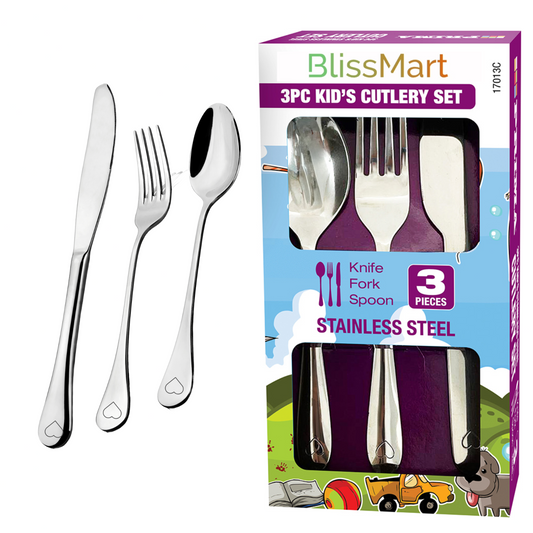 Kids Cutlery set Knife Fork Spoon Stainless Steel Baby Children Utensils 3 Pcs
