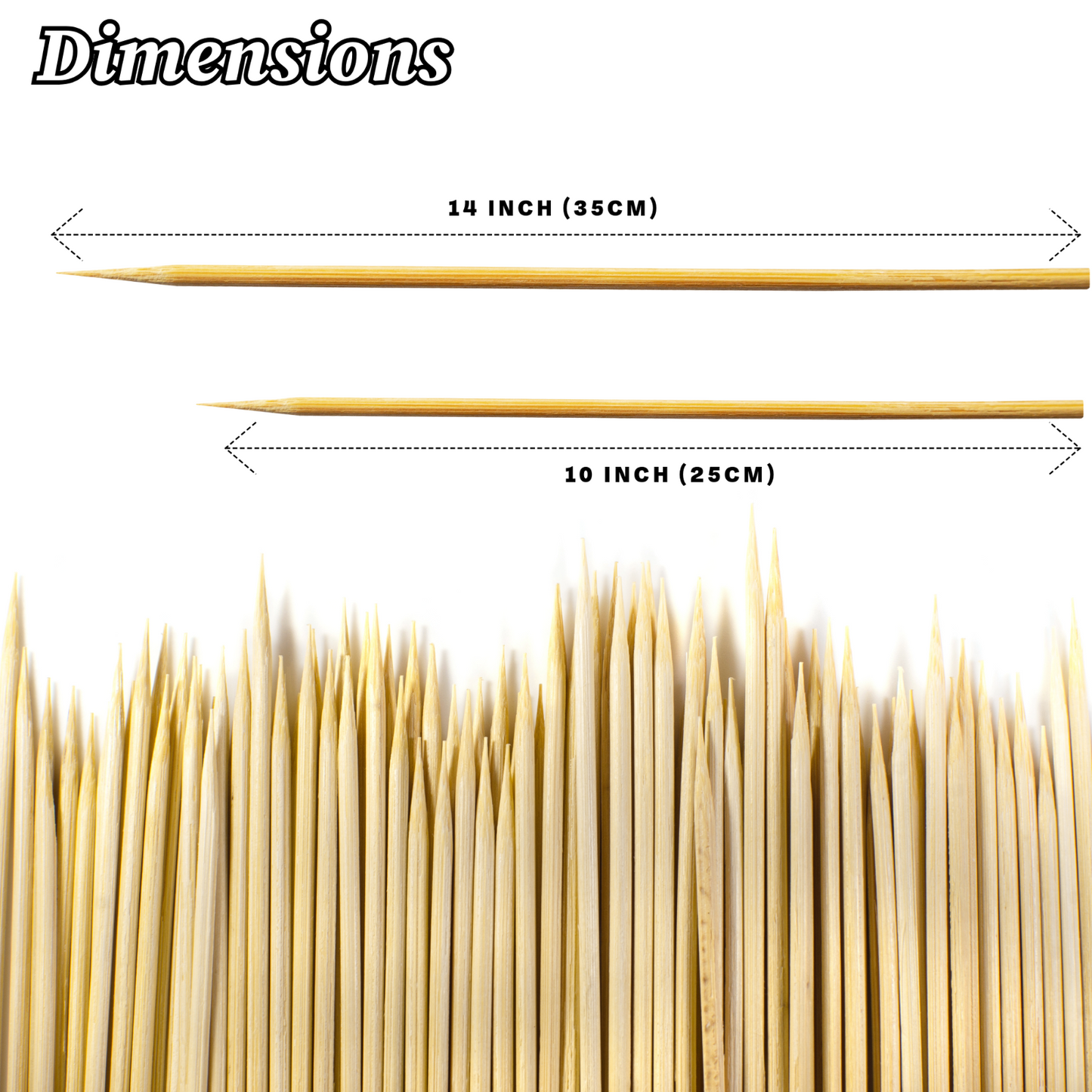 BBQ BAMBOO STICKS Wooden Skewers Kebab Fruit Chocolate Fountain Sticks 2 Sizes
