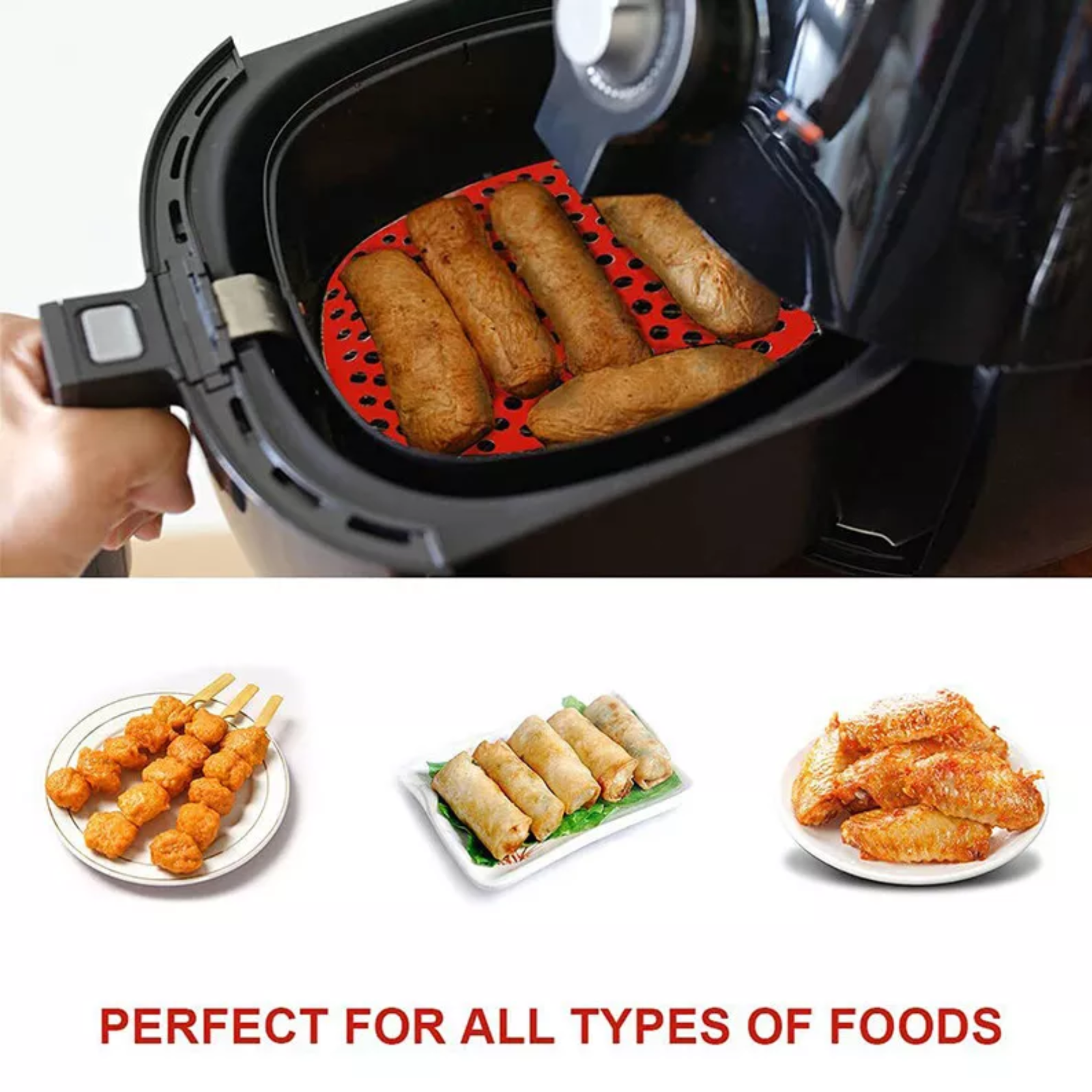 Reusable Air Fryer Silicone Pot Basket Oven Baking Liners Mat Tray Non Stick