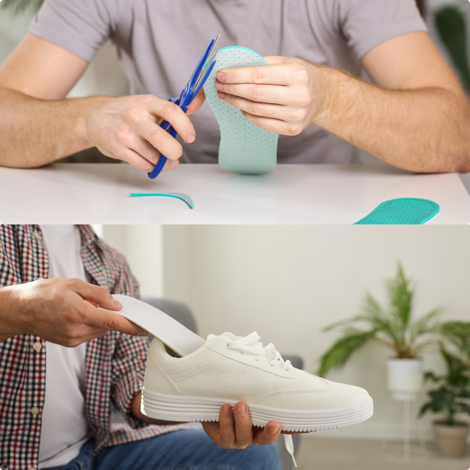 Shoe Insoles Insert Anti Odours Cotton Leather  Insole Men Women Sports 2 Pair