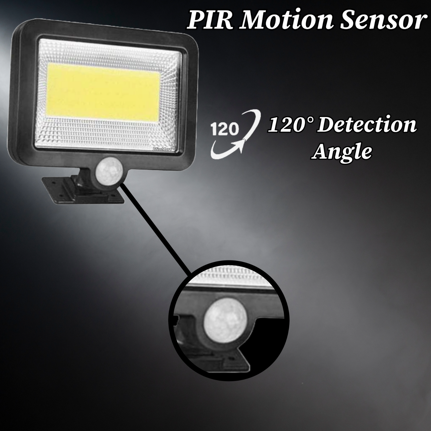 LED Solar Power PIR Motion Sensor Wall Light Outdoor Garden Security Street Lamp