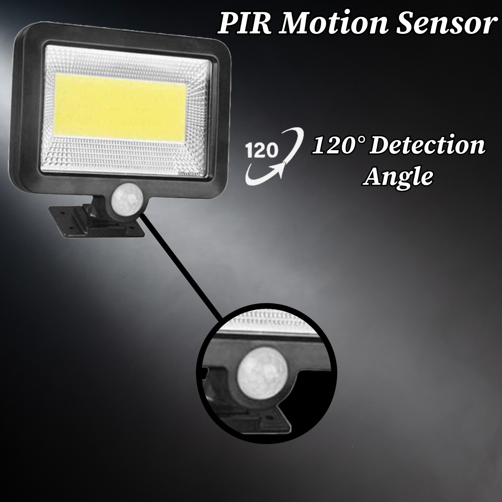 LED Solar Power PIR Motion Sensor Wall Light Outdoor Garden Security Street Lamp