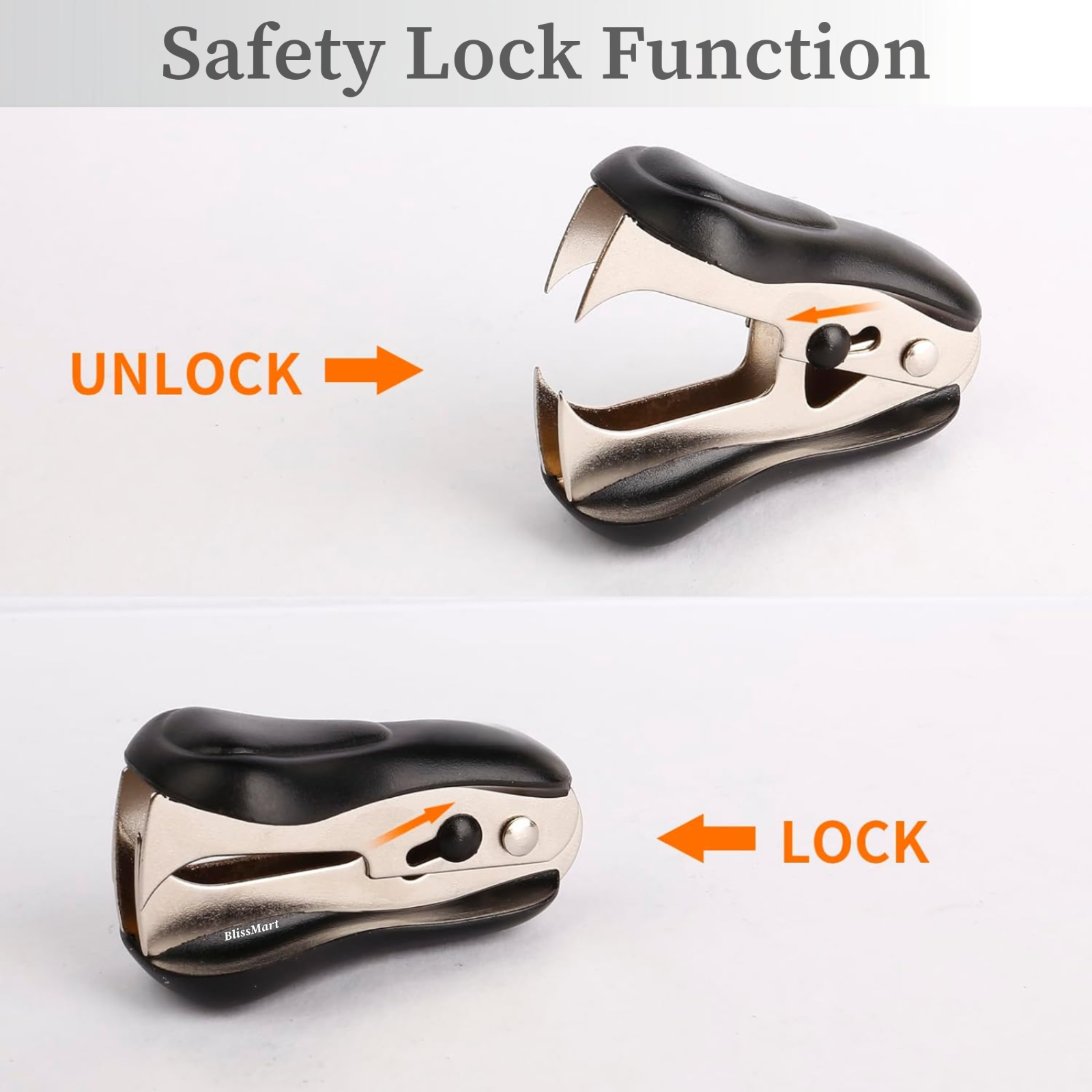 Staple Remover Extractor Claw Type With Safety Lock Pin Tack Office School 2 Pcs