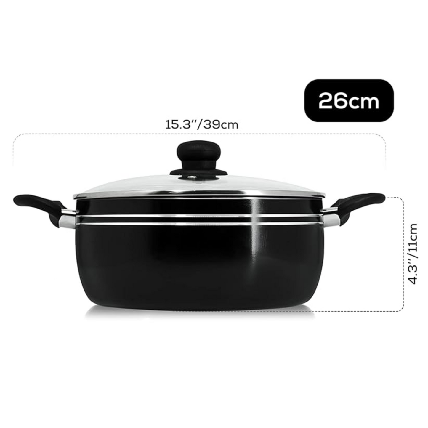 Stock Pot Non Stick Saucepan Cooking Casserole Pots Pans Cookware Marble Coated