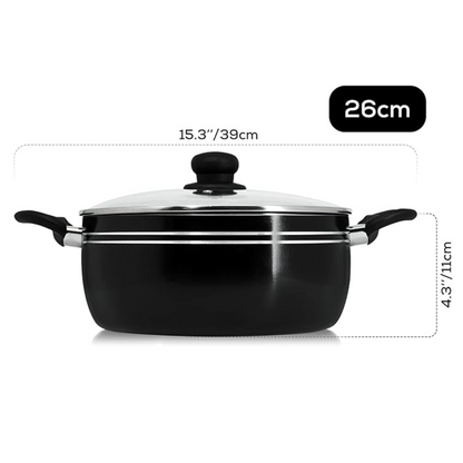 Stock Pot Non Stick Saucepan Cooking Casserole Pots Pans Cookware Marble Coated