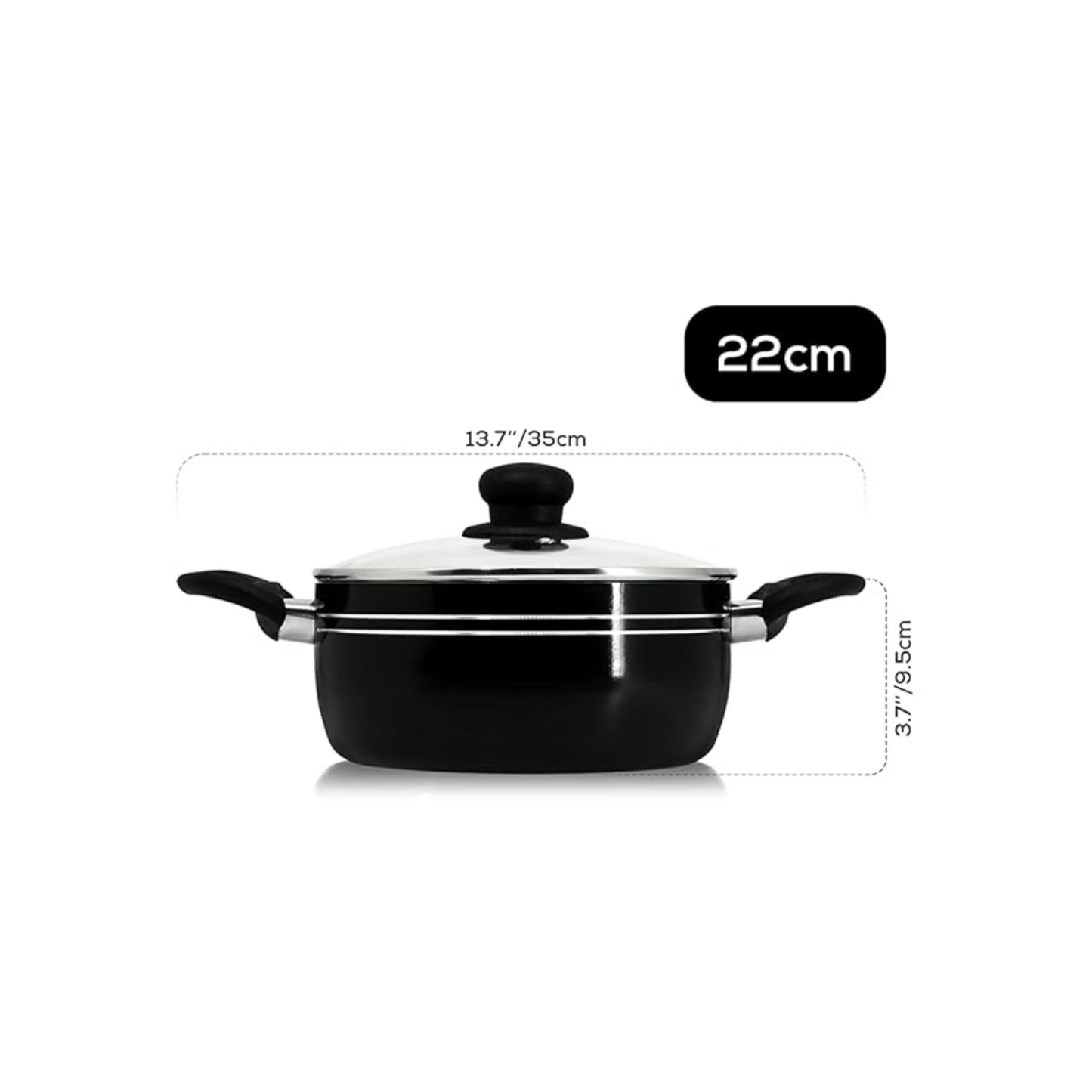 Stock Pot Non Stick Saucepan Cooking Casserole Pots Pans Cookware Marble Coated