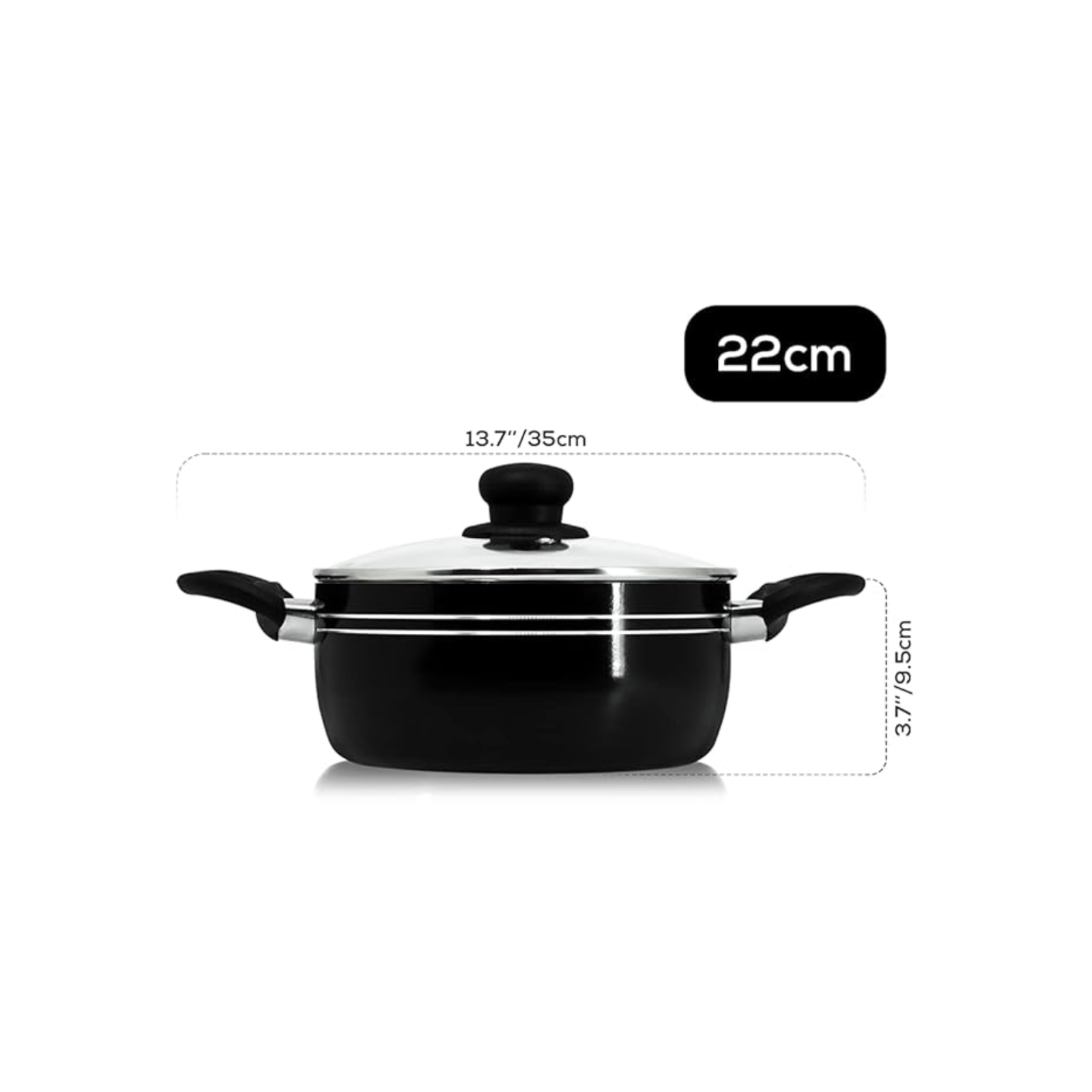 Stock Pot Non Stick Saucepan Cooking Casserole Pots Pans Cookware Marble Coated