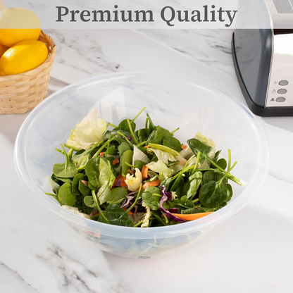 Clear Plastic Round MIXING BOWL Salad Serving Set Baking Kitchen Stirring Bowls