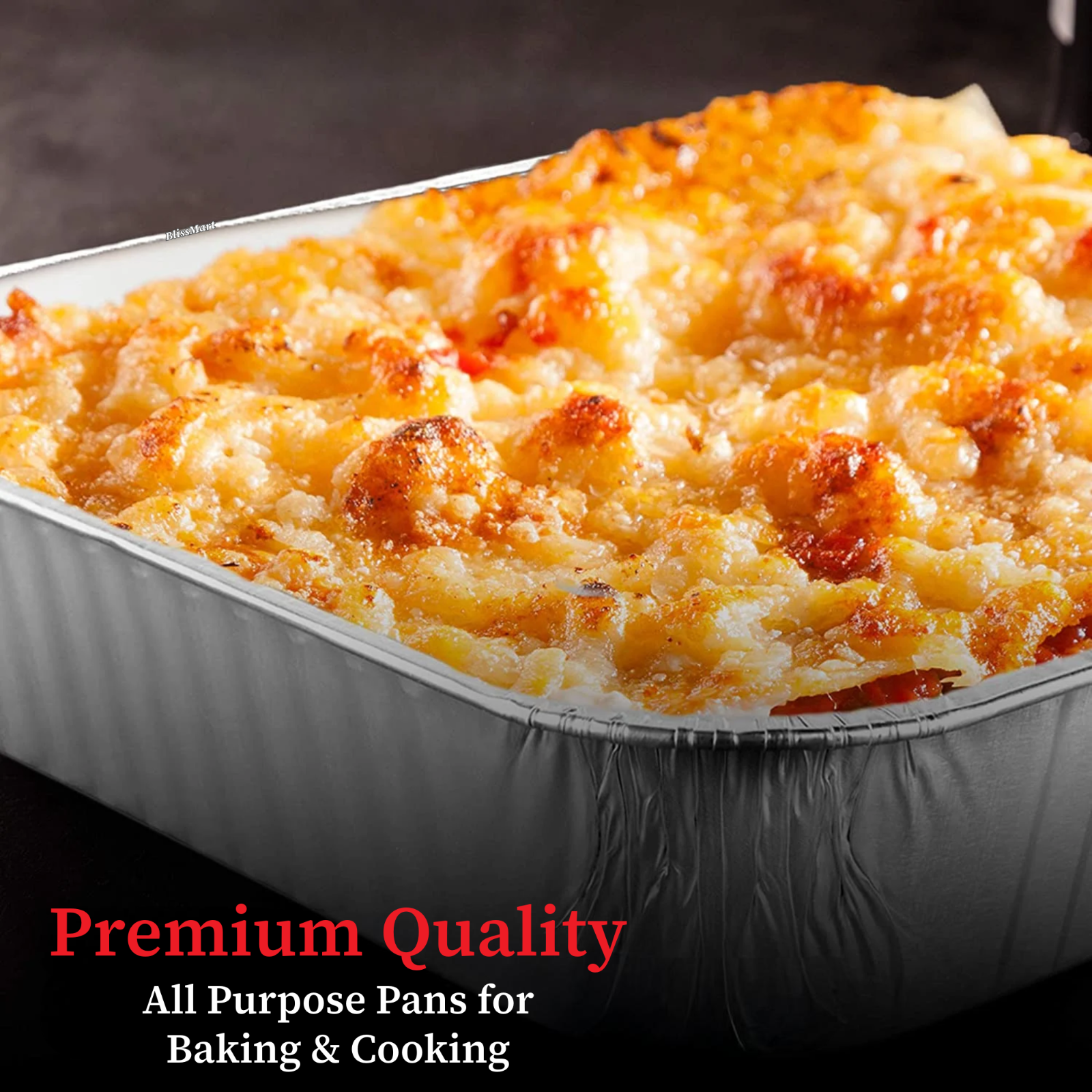 Square Foil Trays Disposable Aluminium Baking Roasting Tray Deep Tin 24 x 24 cm