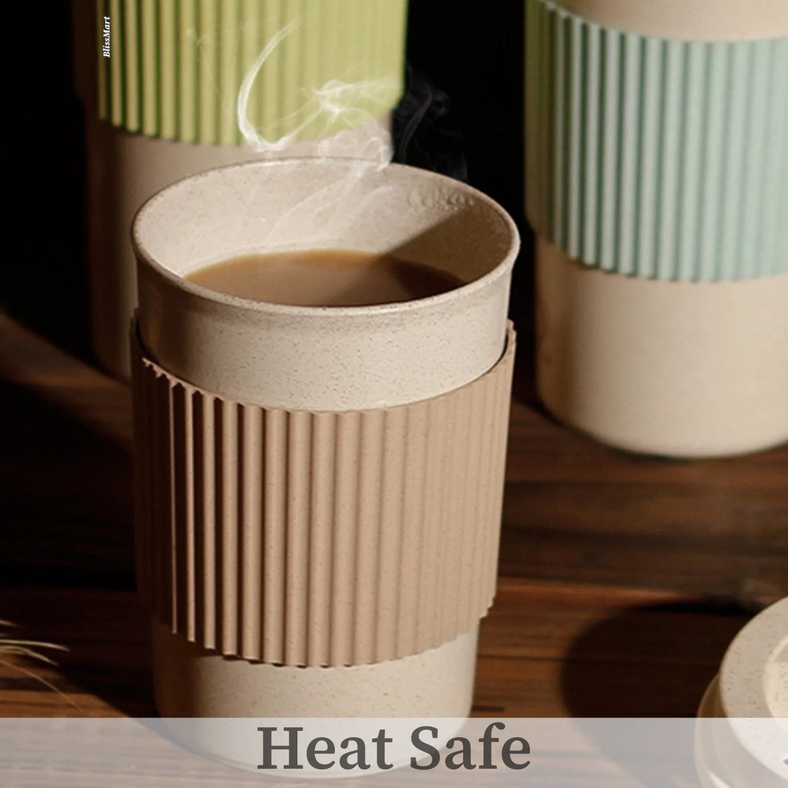 Travel Coffee Cup Reusable Eco Friendly Coffee Travel Mug Wheat Stalk Material