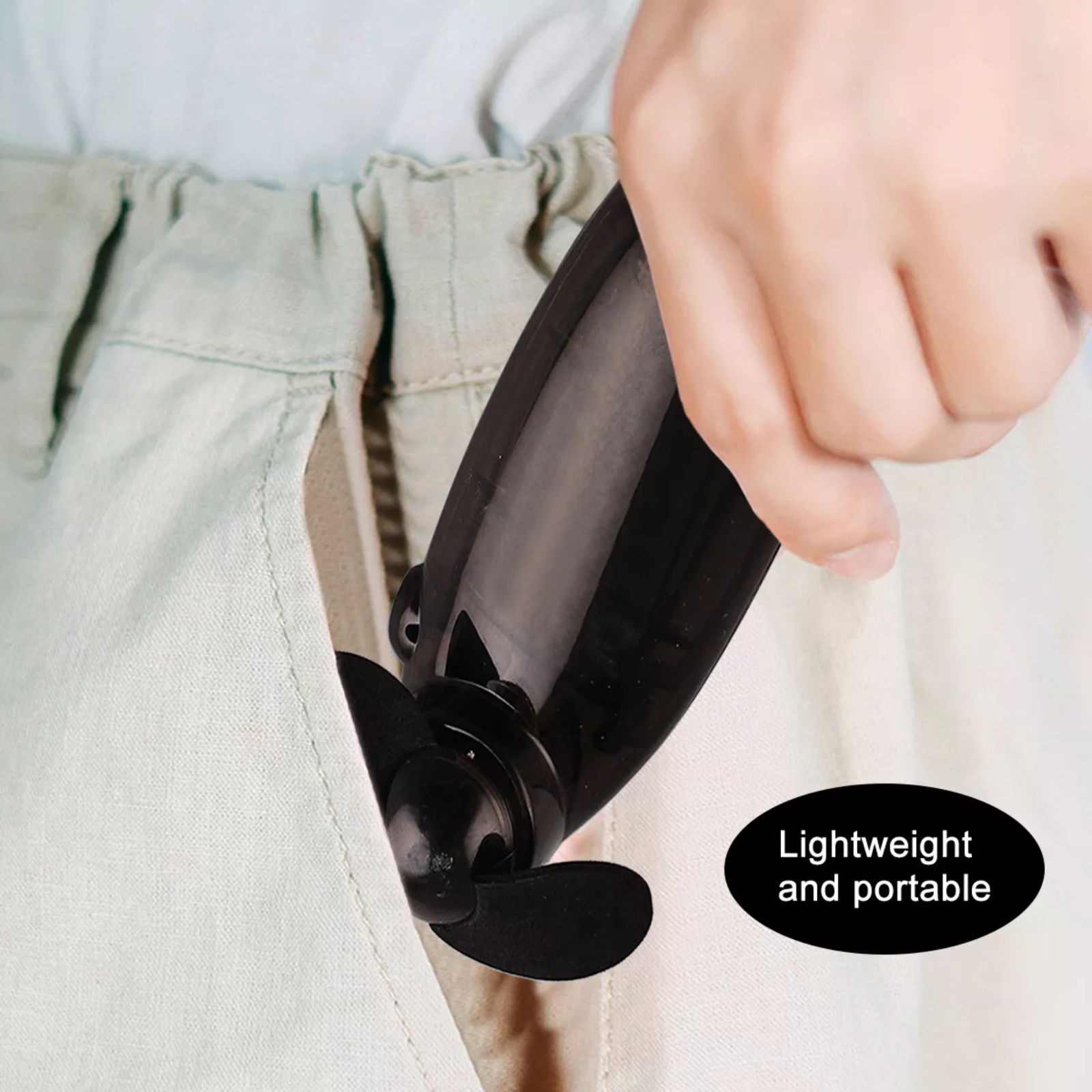 Mini Hand-held fan Portable Lightweight Battery Operated Cooler Soft Blade x 2Pc