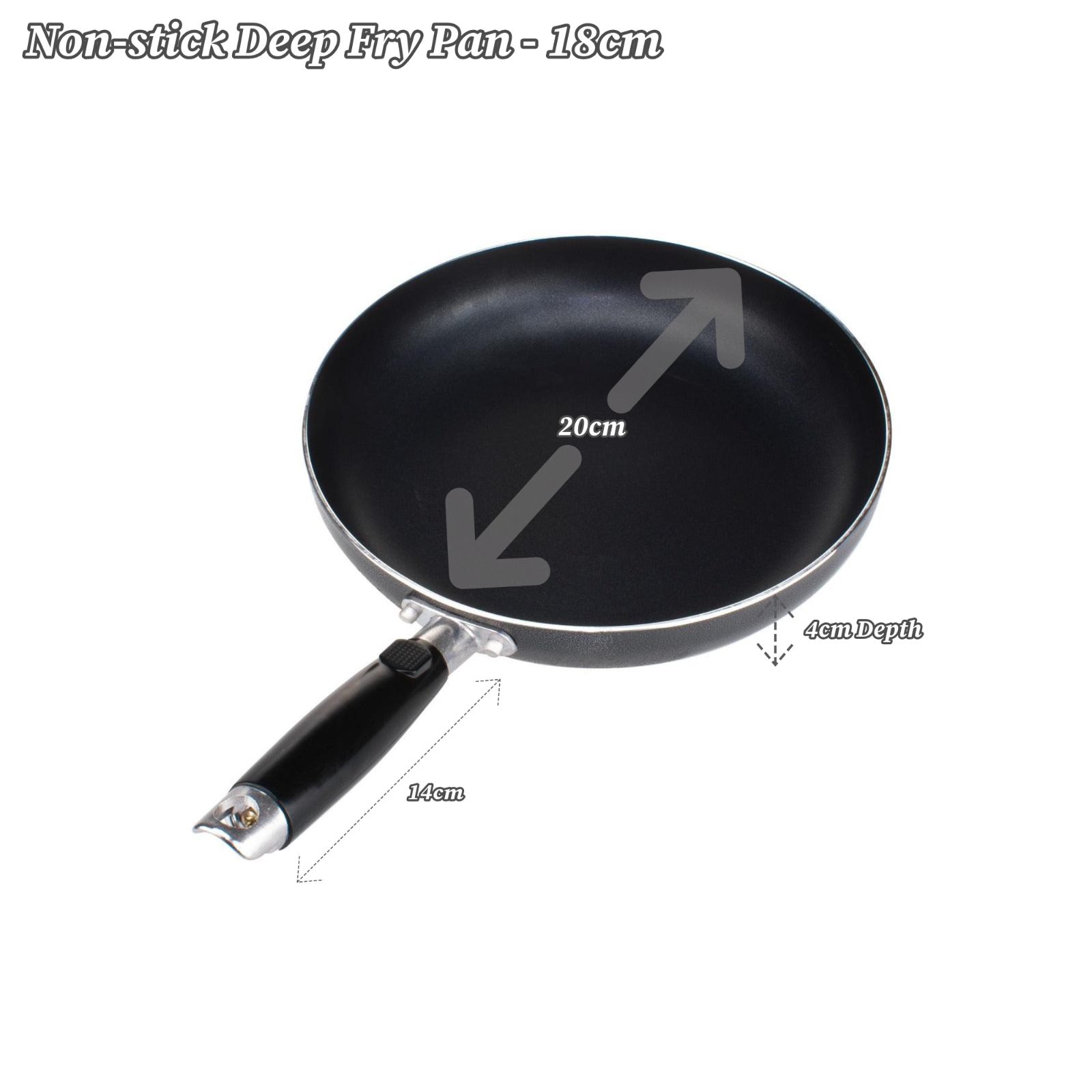Non Stick Deep Frying Pan 12cm 18cm 20cm 24cm 28cm 30cm Mini Pan Gas Electric UK