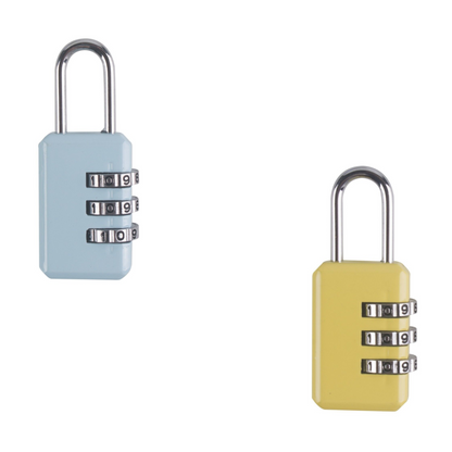 DID Combination Travel Padlock 3 Digit Security Lock for Luggage, Lockers, and Backpacks