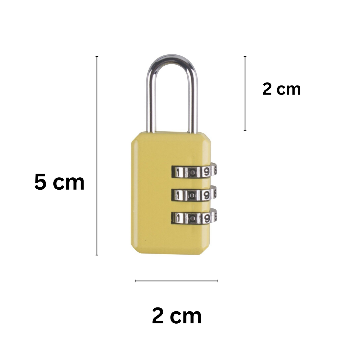 DID Combination Travel Padlock 3 Digit Security Lock for Luggage, Lockers, and Backpacks