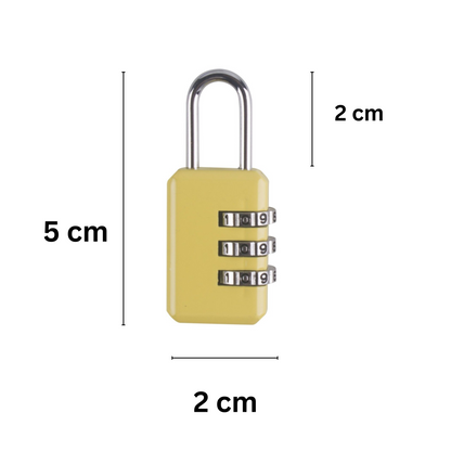 DID Combination Travel Padlock 3 Digit Security Lock for Luggage, Lockers, and Backpacks
