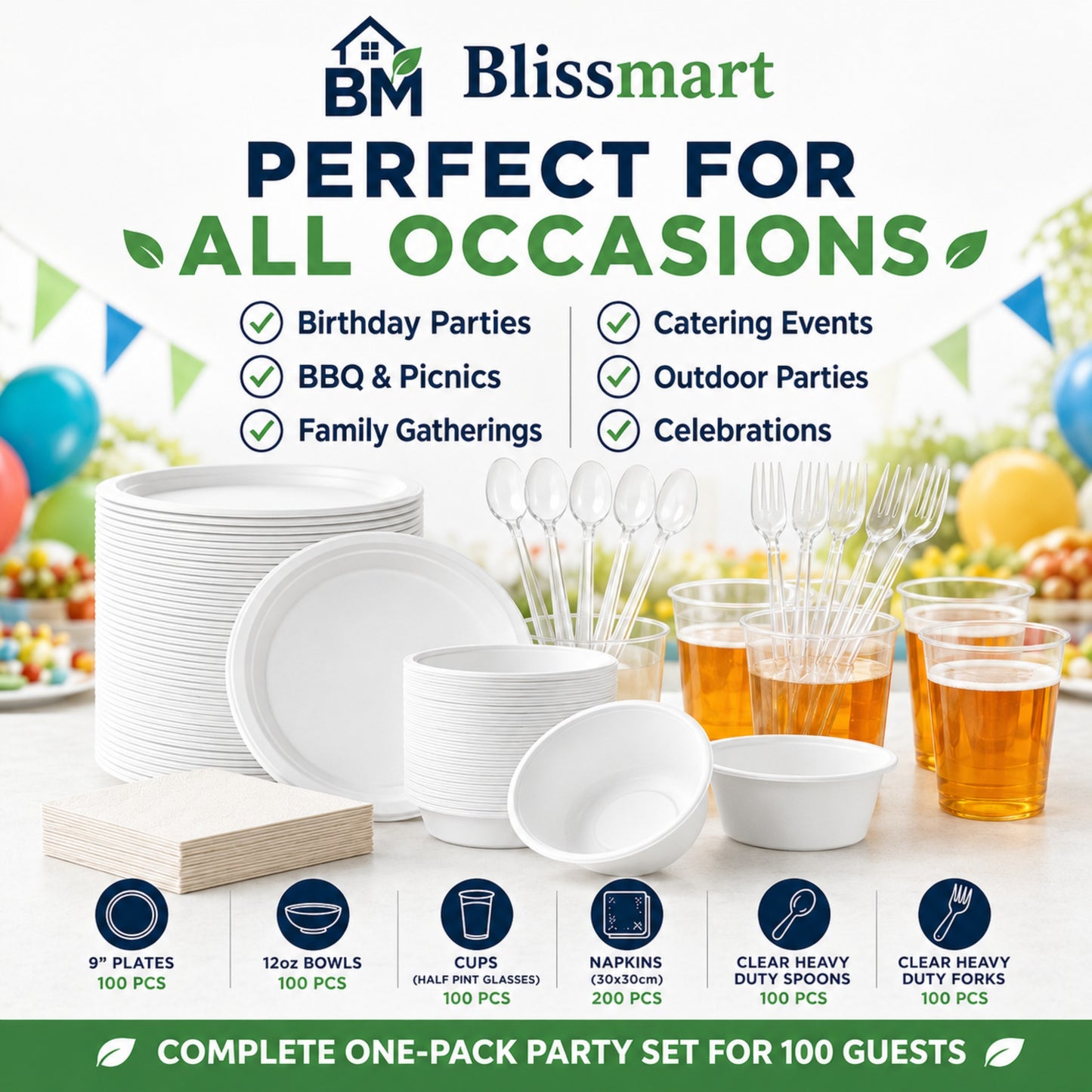 All-in-One Party Pack | 100-Guest Tableware Bundle