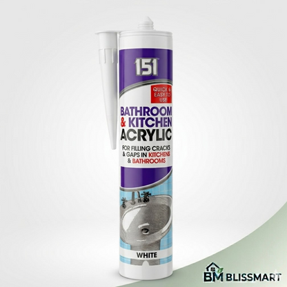 Bathroom & Kitchen Acrylic Sealant 280ml | Mould-Resistant Cartridge