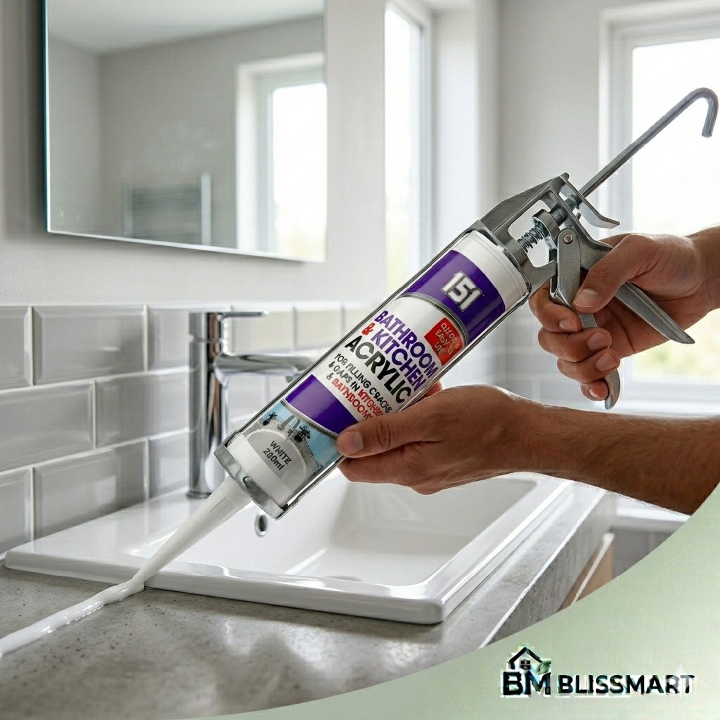 Bathroom & Kitchen Acrylic Sealant 280ml | Mould-Resistant Cartridge