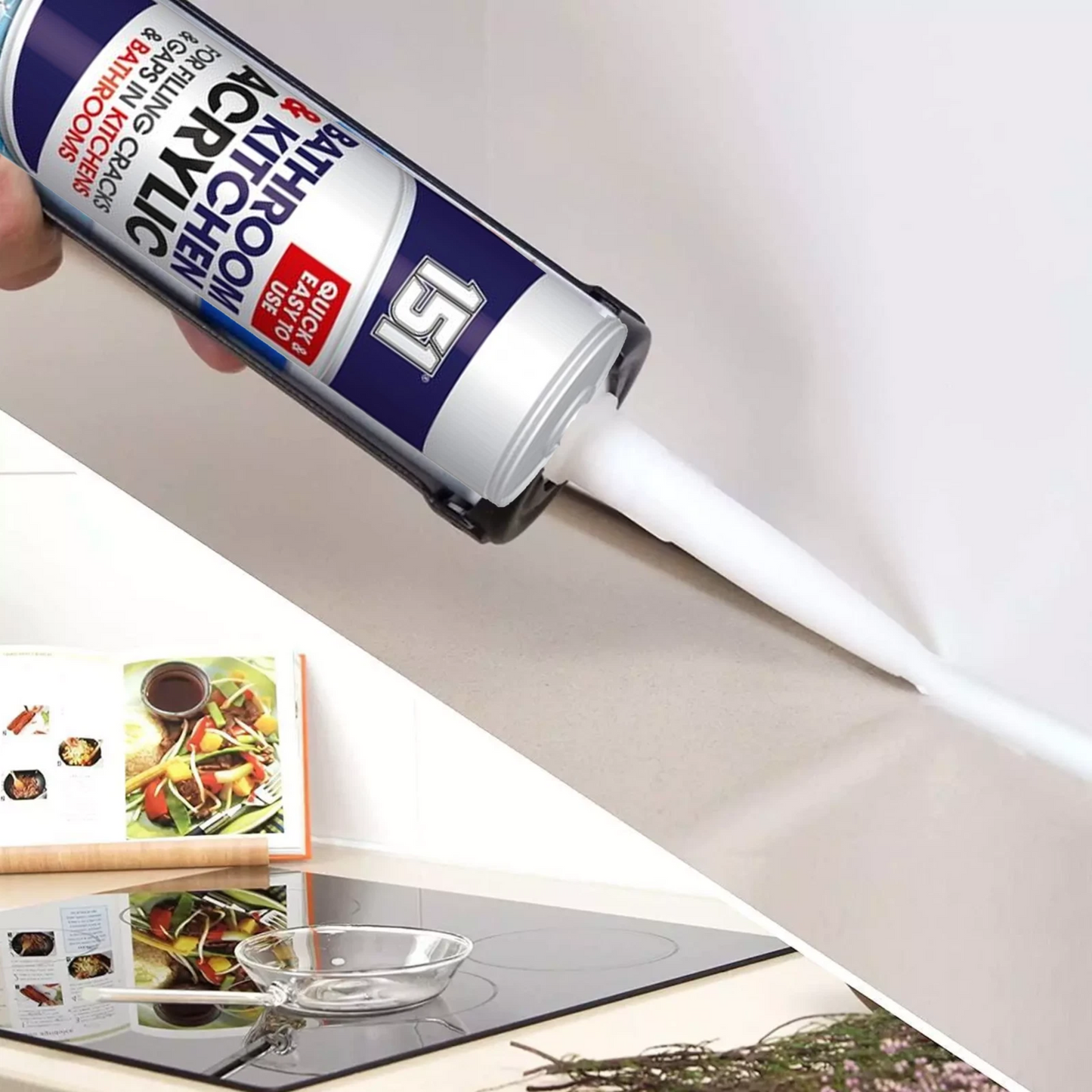 Bathroom & Kitchen Acrylic Sealant 280ml | Mould-Resistant Cartridge