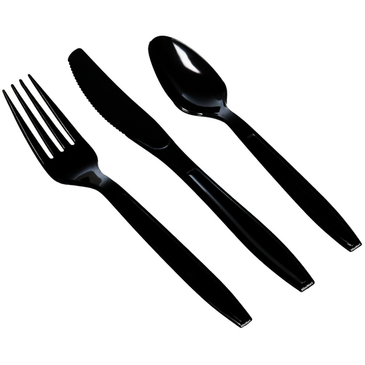 Reusable Plastic Cutlery Set – Spoons, Forks & Knives | Durable, Washable & Eco-Friendly Tableware for Home, Events & Catering