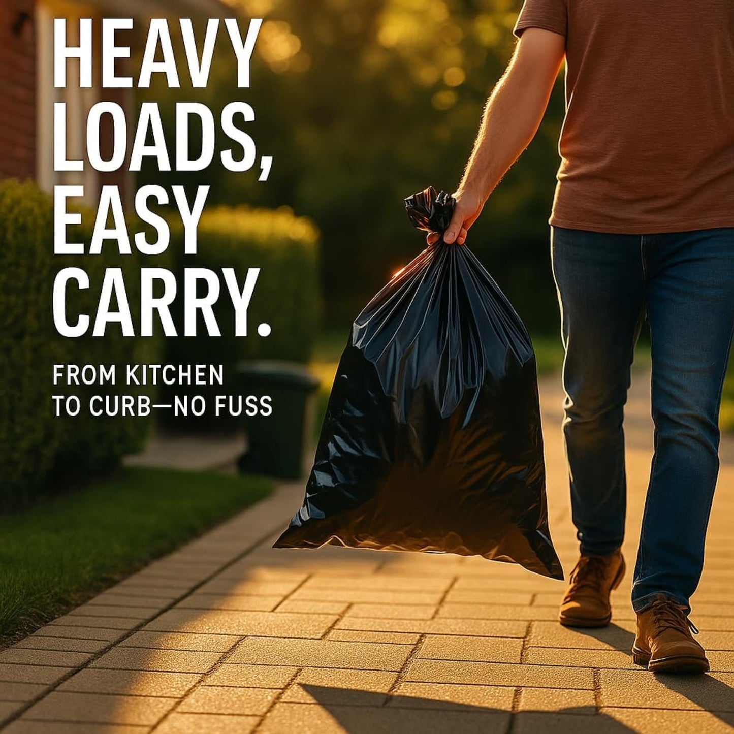 70L Black Bags | Heavy-Duty Refuse Sacks Bin Liners | 50 Pack