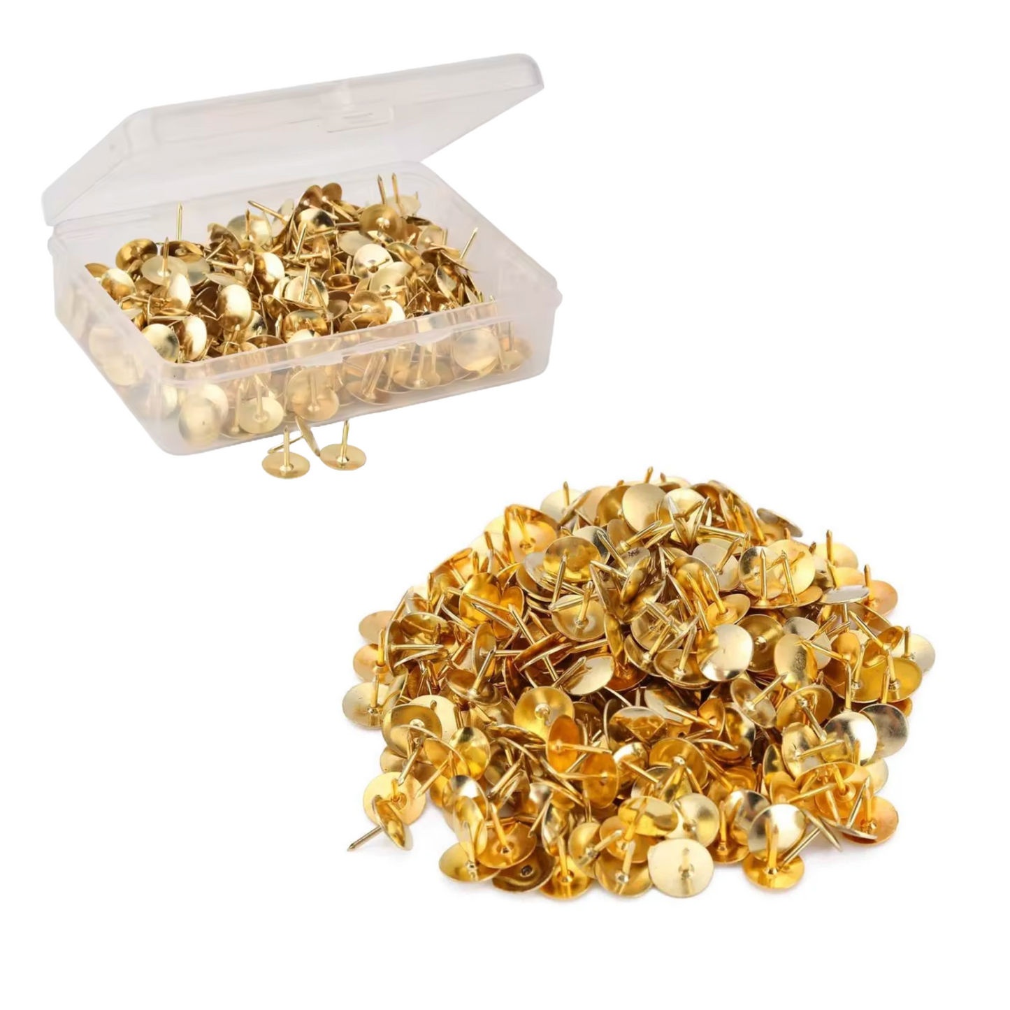 Drawing Pins Brass Golden Push Pins for Notice Boards/Crafts Thumb Tacks Office
