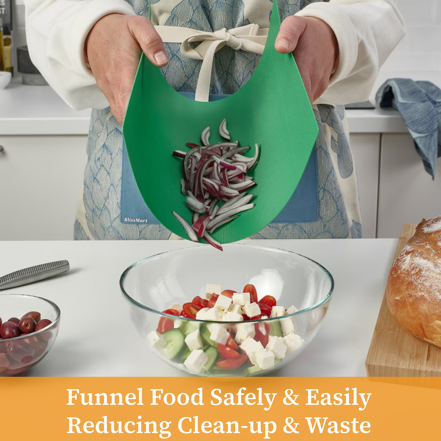 Blissmart 4pk Flexible Chopping Boards Set BPA Free Coloured Cutting Mats for Kitchen Use