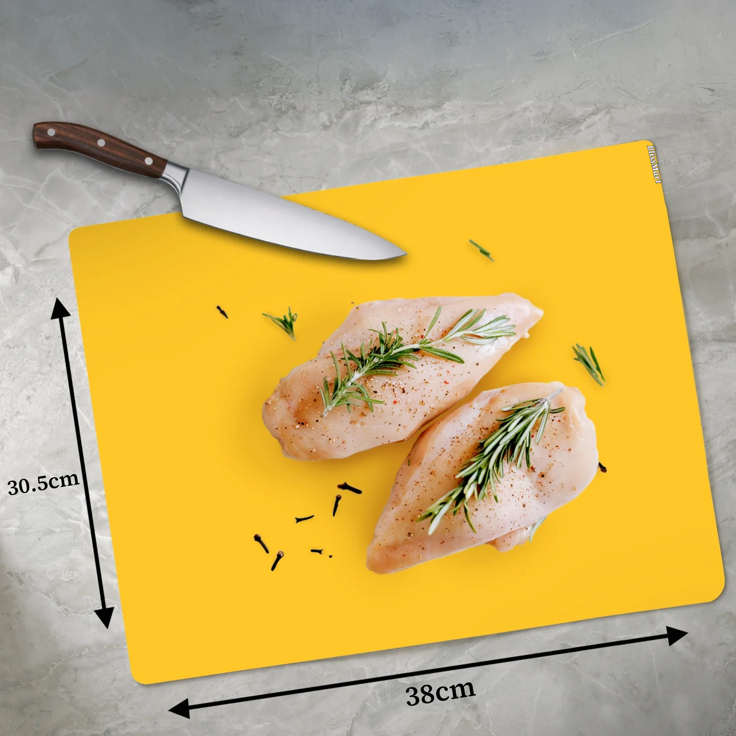 Blissmart 4pk Flexible Chopping Boards Set BPA Free Coloured Cutting Mats for Kitchen Use