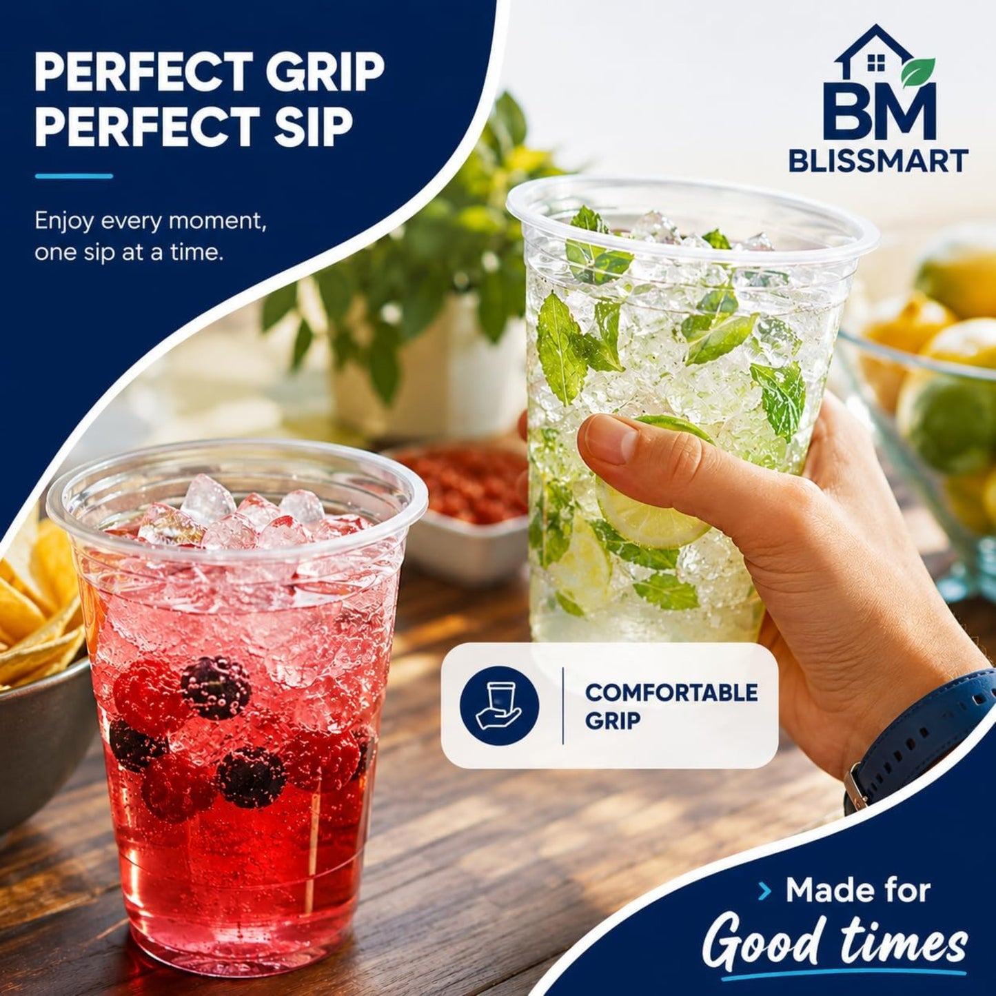284ml Plastic Half Pint Glasses Case of 1000 UKCA Marked Clear BPA Free Strong Disposable Beer Cups Tumblers for Parties BBQs Events Catering