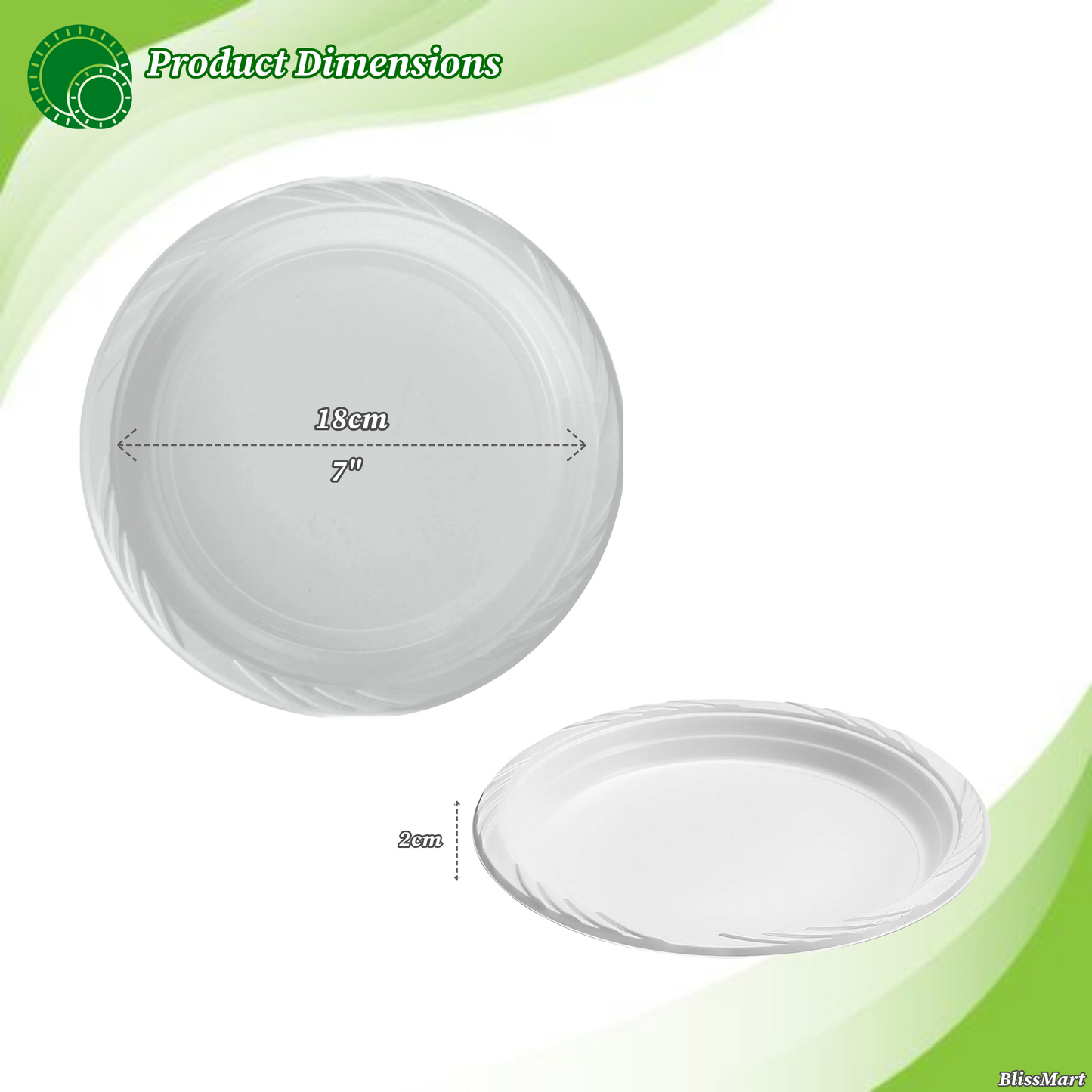 7 Inch Round Plastic Plates Reusable Durable, Disposable Party Plates for Events, Catering & Everyday Use