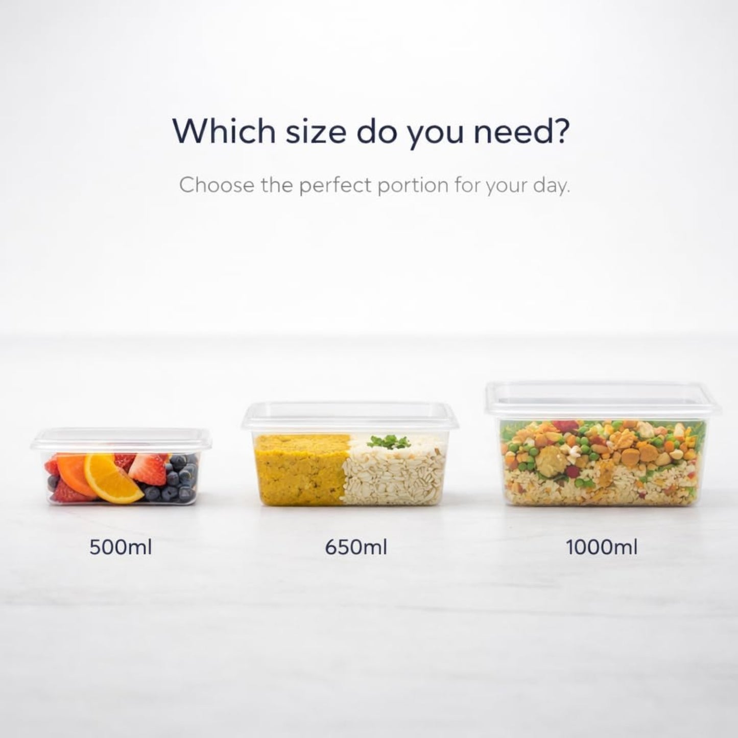 500ml Food Storage Containers with Lids | Reusable Meal Prep