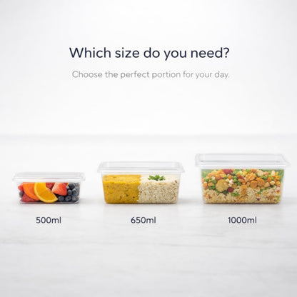 500ml Food Storage Containers with Lids | Reusable Meal Prep