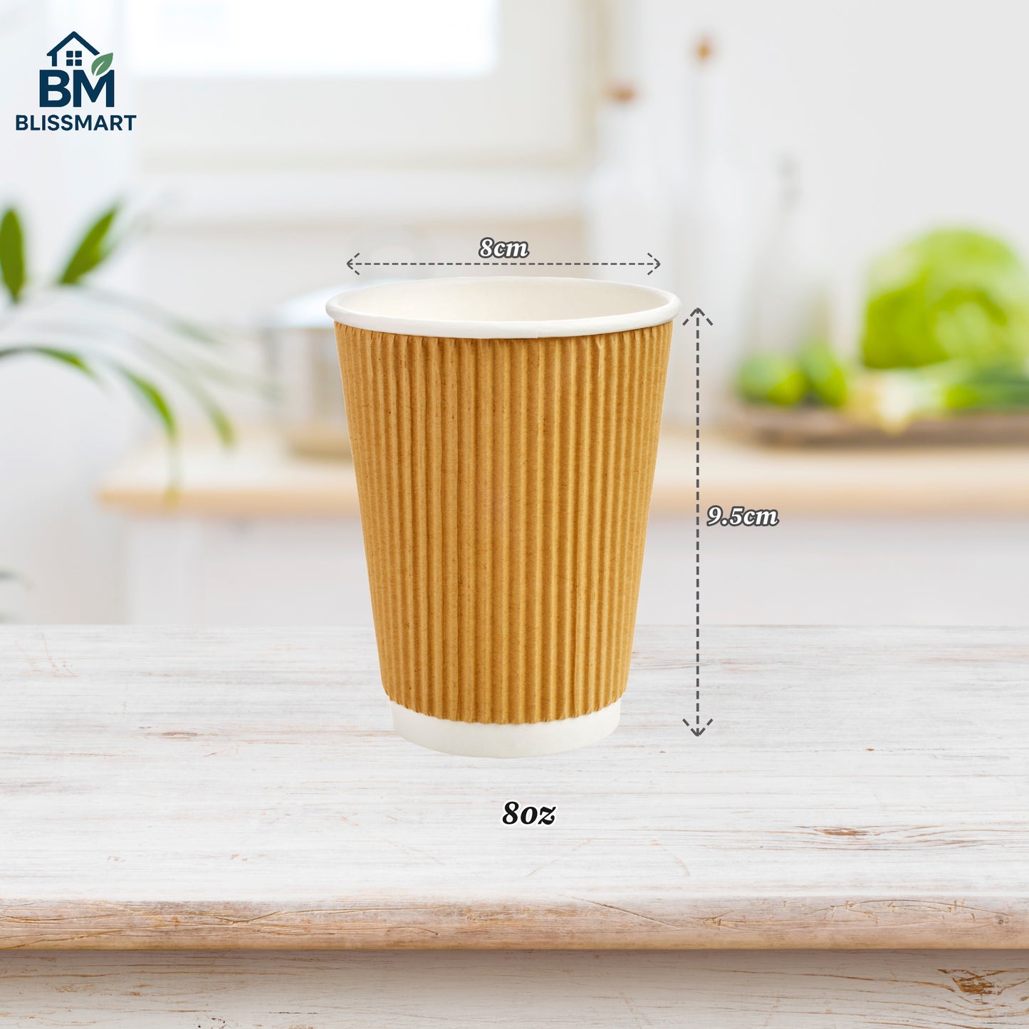 8oz Ripple Cups | Insulated Disposable Coffee Cups | Pack of 50
