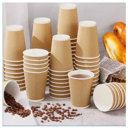 8oz Ripple Cups | Insulated Disposable Coffee Cups | Pack of 50