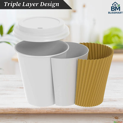 8oz Ripple Cups | Insulated Disposable Coffee Cups | Pack of 50