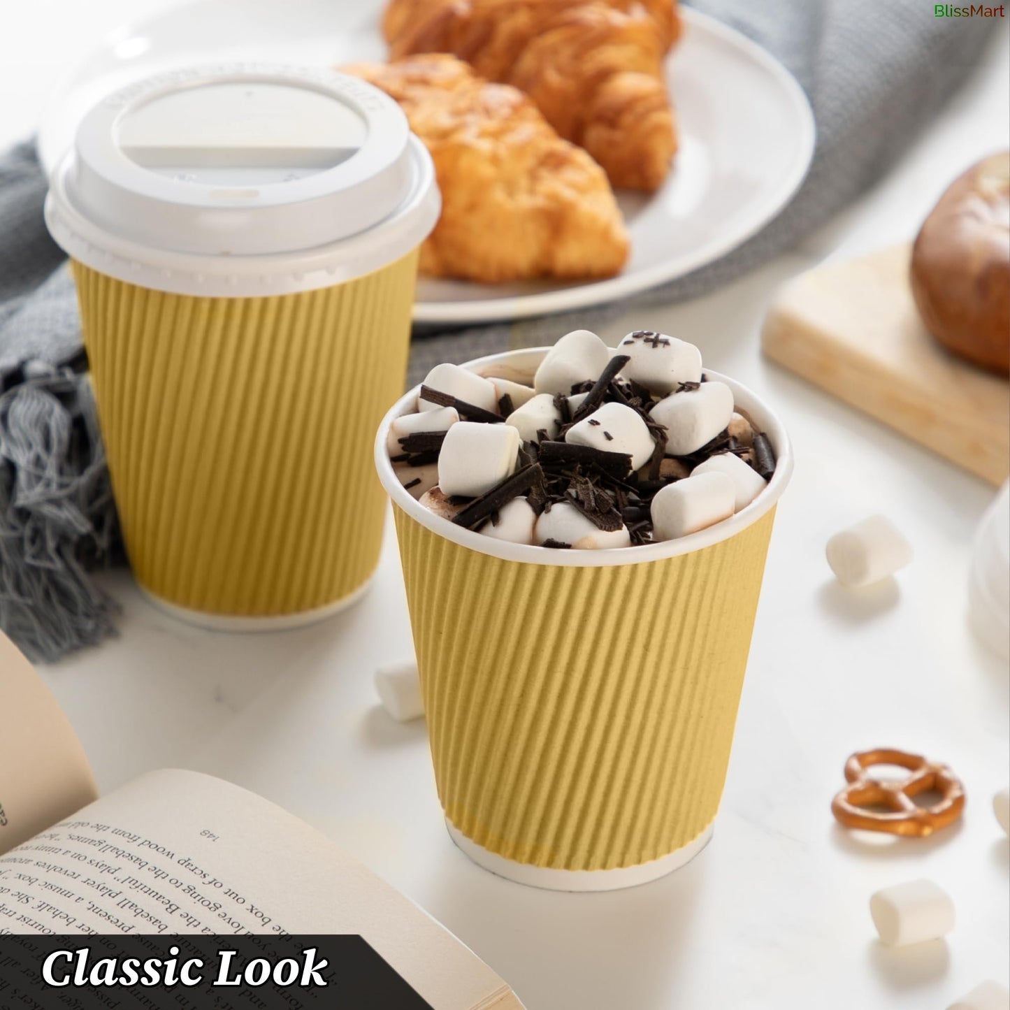 8oz Ripple Cups | Insulated Disposable Coffee Cups | Pack of 50
