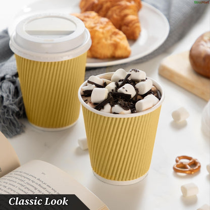 8oz Ripple Cups | Insulated Disposable Coffee Cups | Pack of 50
