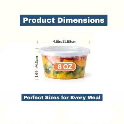 Round Food Storage Containers with Lids | Reusable Pots | Pack of 25