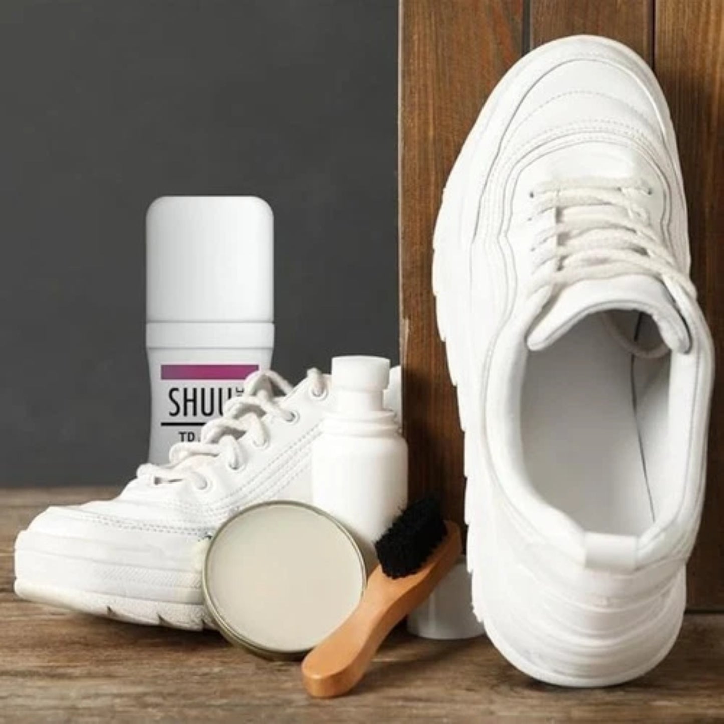 SHUU Trainer Whitener | White Shoe Cleaner & Restorer with Sponge Applicator