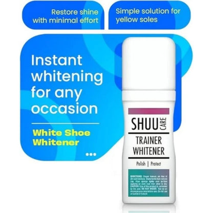 SHUU Trainer Whitener | White Shoe Cleaner & Restorer with Sponge Applicator