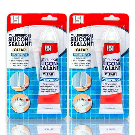 Silicone Sealant Clear – 2 Pack | Waterproof Bathroom & Kitchen Sealant