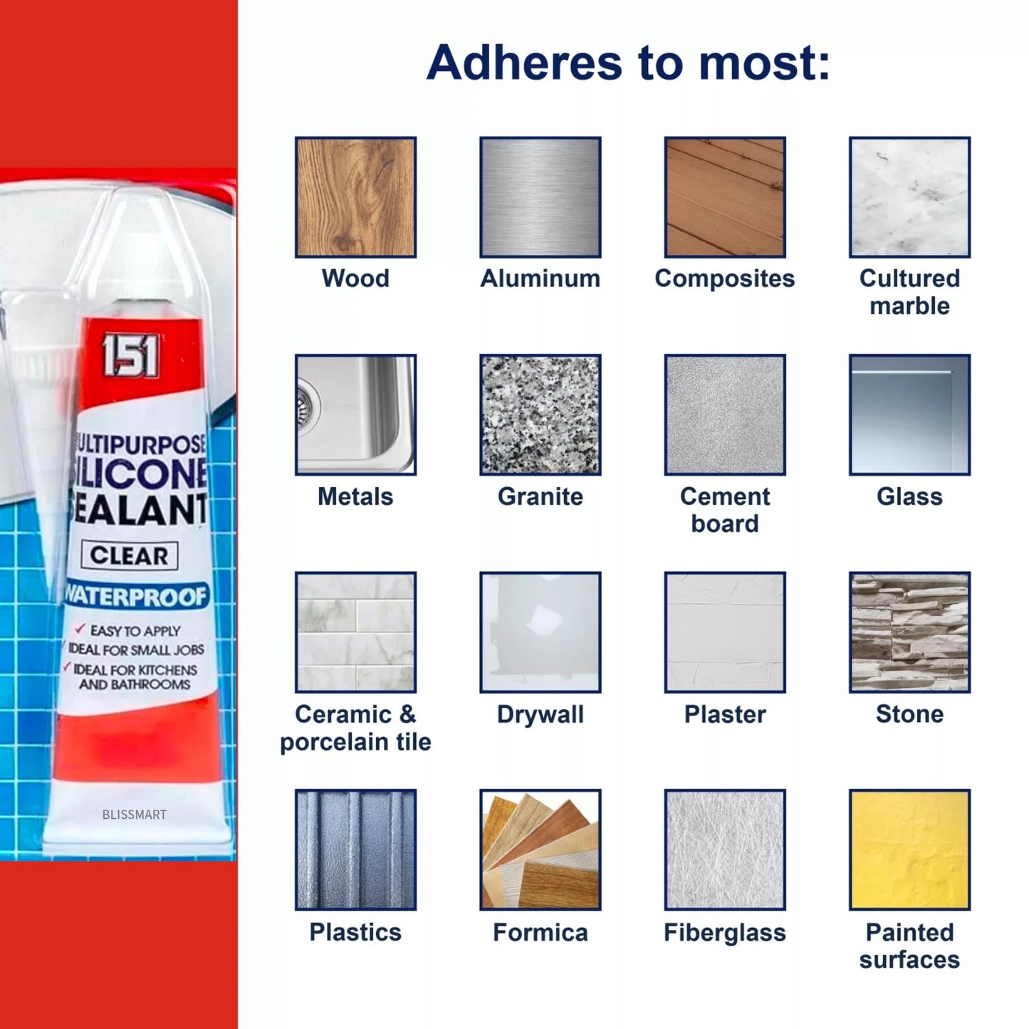 Silicone Sealant Clear | Waterproof Bathroom & Kitchen Sealant