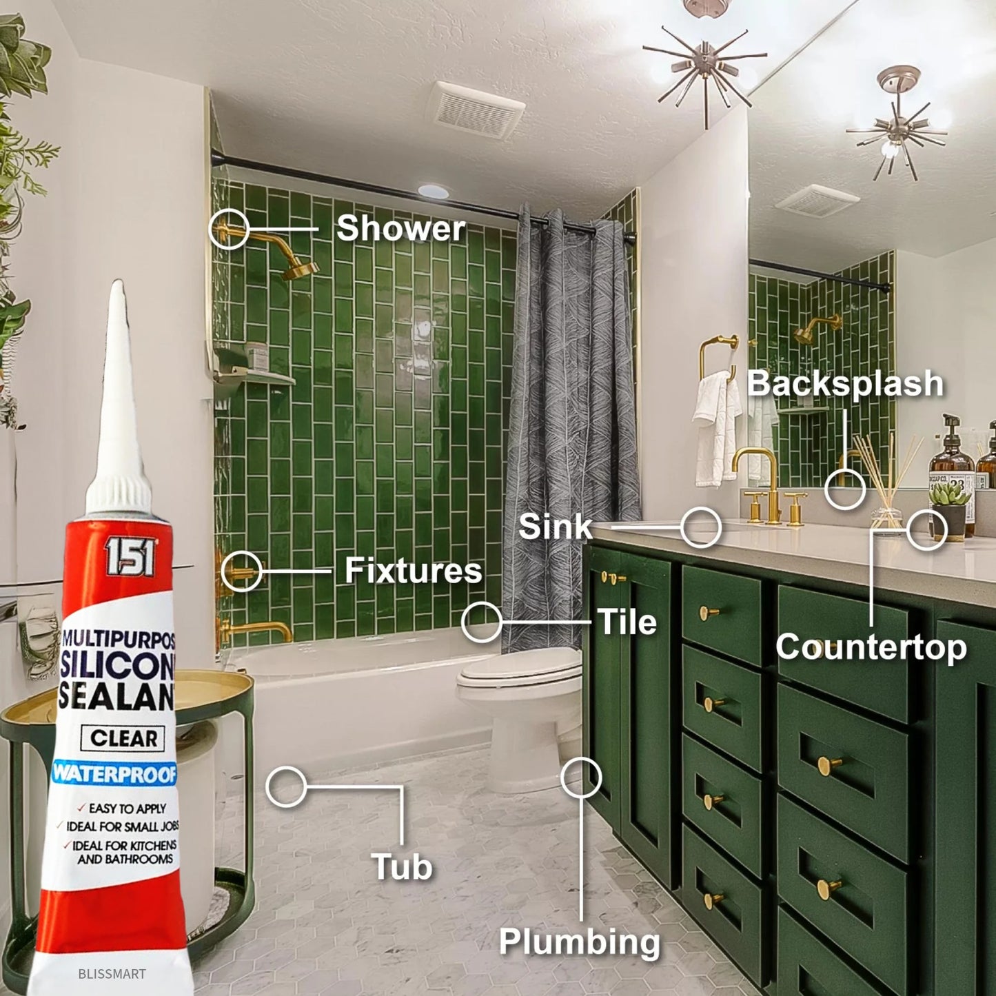 Silicone Sealant Clear | Waterproof Bathroom & Kitchen Sealant