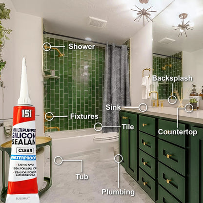 Silicone Sealant Clear | Waterproof Bathroom & Kitchen Sealant
