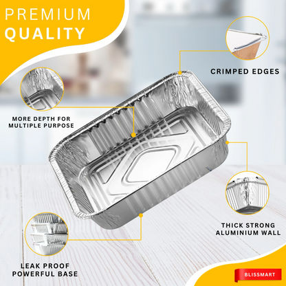No.1 Foil Containers with Lids | Small Takeaway Food Trays | 25 Pack