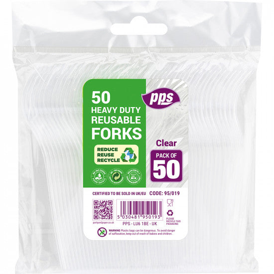 Heavy Duty Clear Plastic Forks - Durable & Stylish Cutlery | BLISSMART
