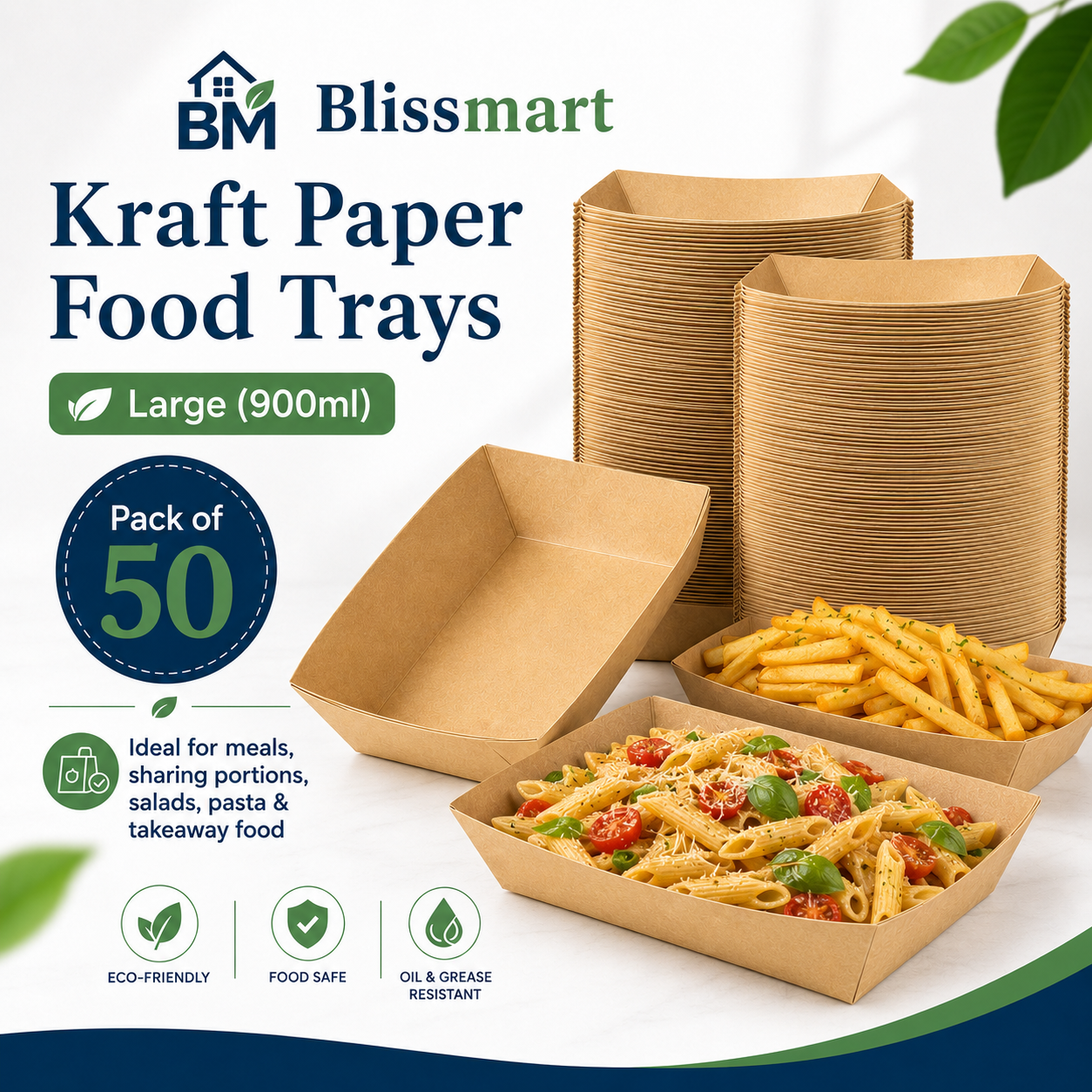 Large Kraft Food Trays
