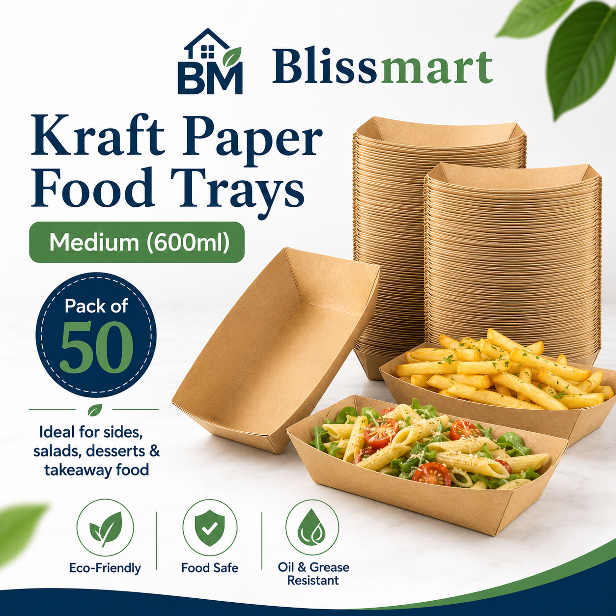 Medium Kraft Food Trays