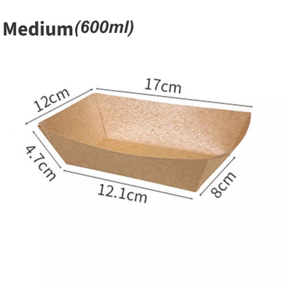 Kraft Tray Medium | Compostable Food Tray for Takeaway & Catering