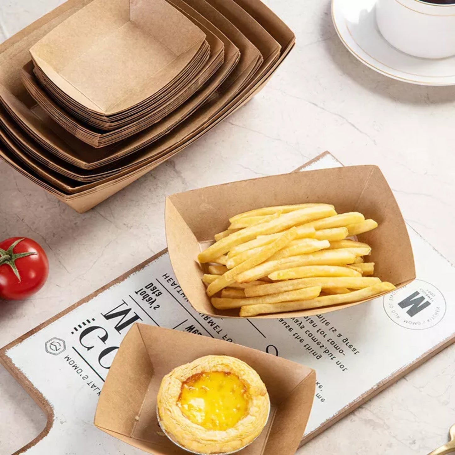 Kraft Tray Large | Compostable Food Tray for Takeaway & Catering
